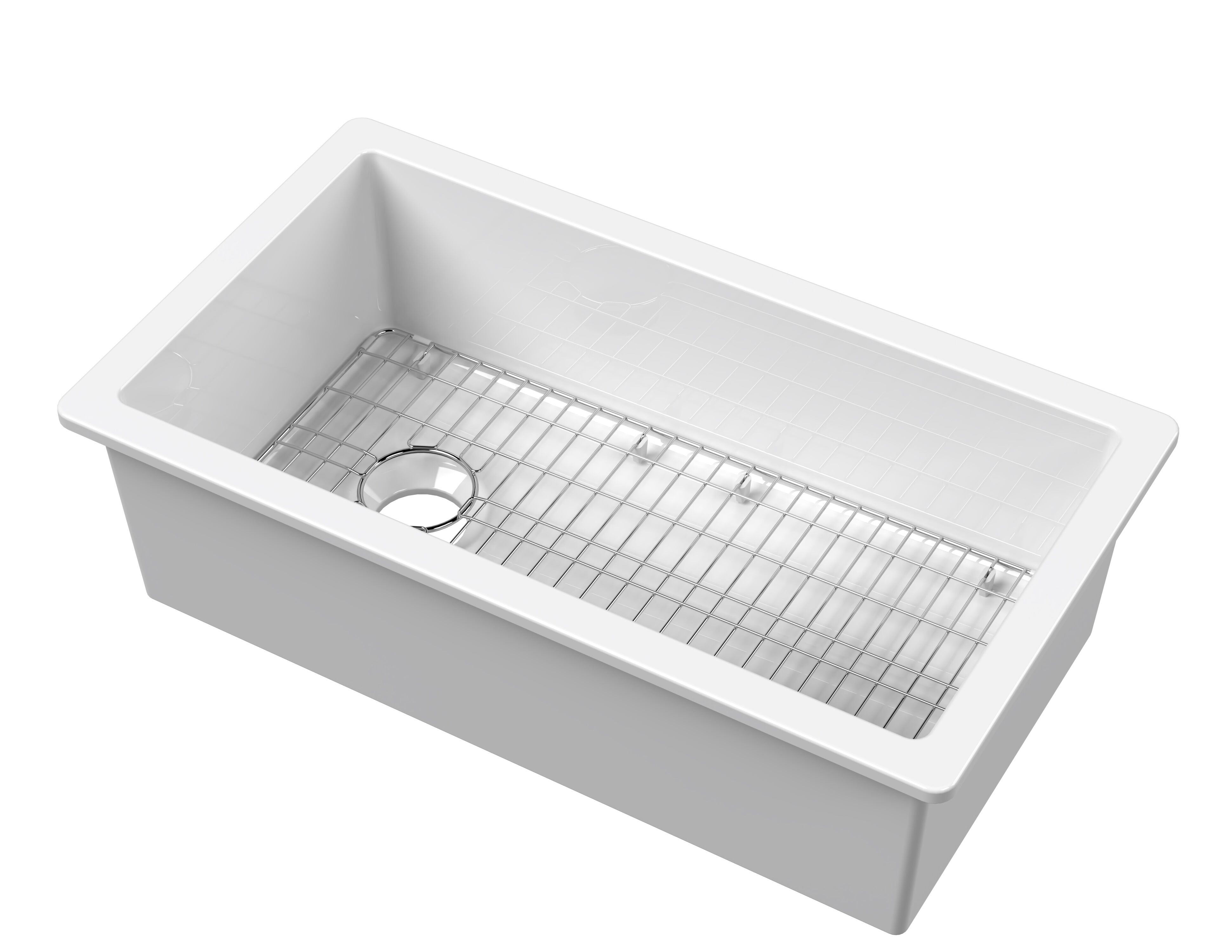 Valquest 34" Undermount Fireclay Single Bowl Kitchen Sink