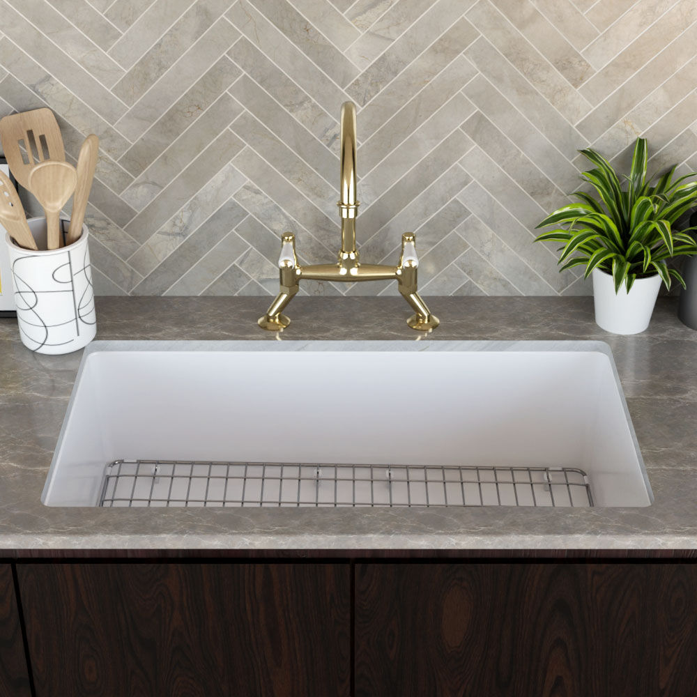 Valquest 34" Undermount Fireclay Single Bowl Kitchen Sink