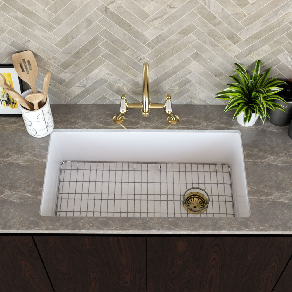 Valquest 34" Undermount Fireclay Single Bowl Kitchen Sink