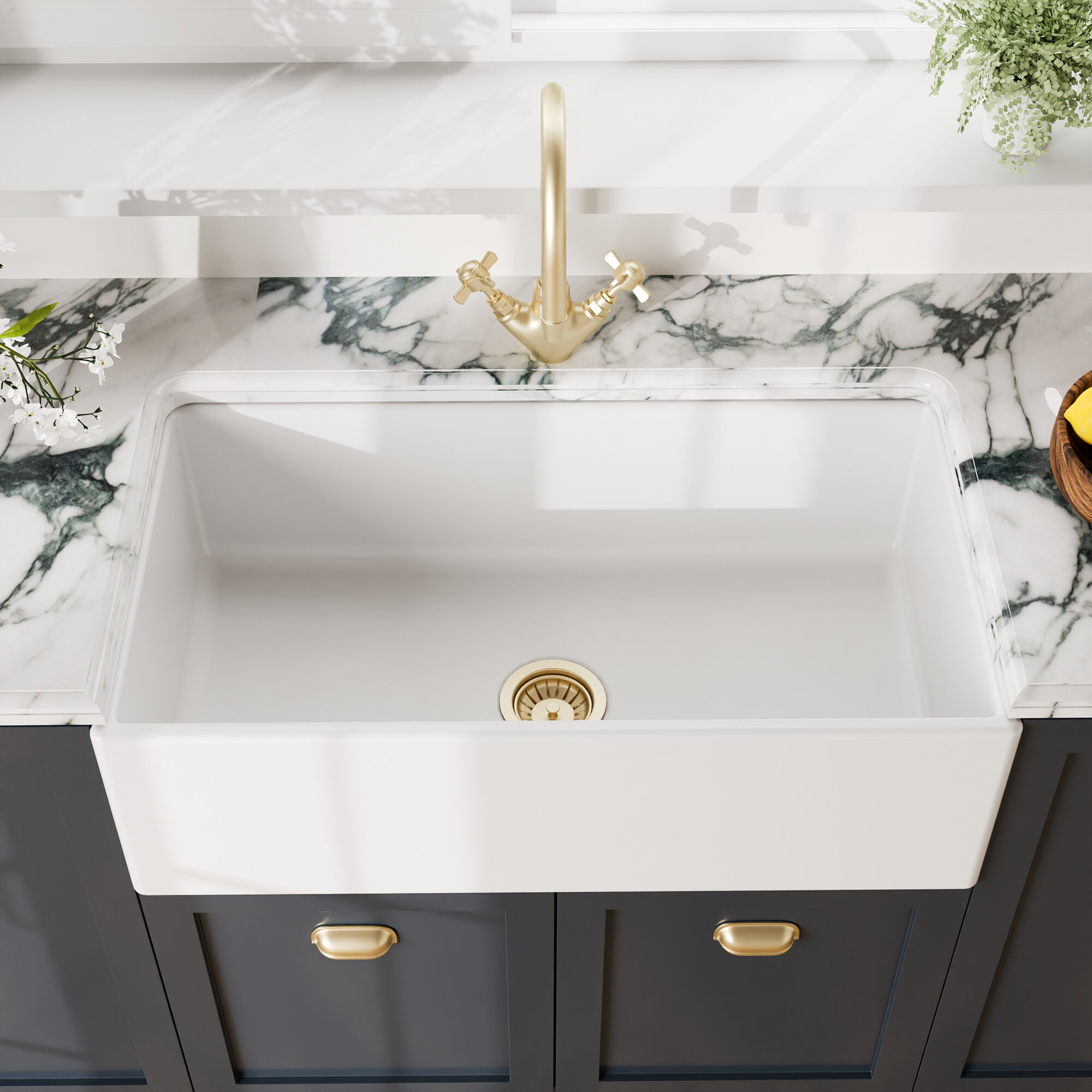 Valquest 33" Apron Front Fireclay Single Bowl Kitchen Sink