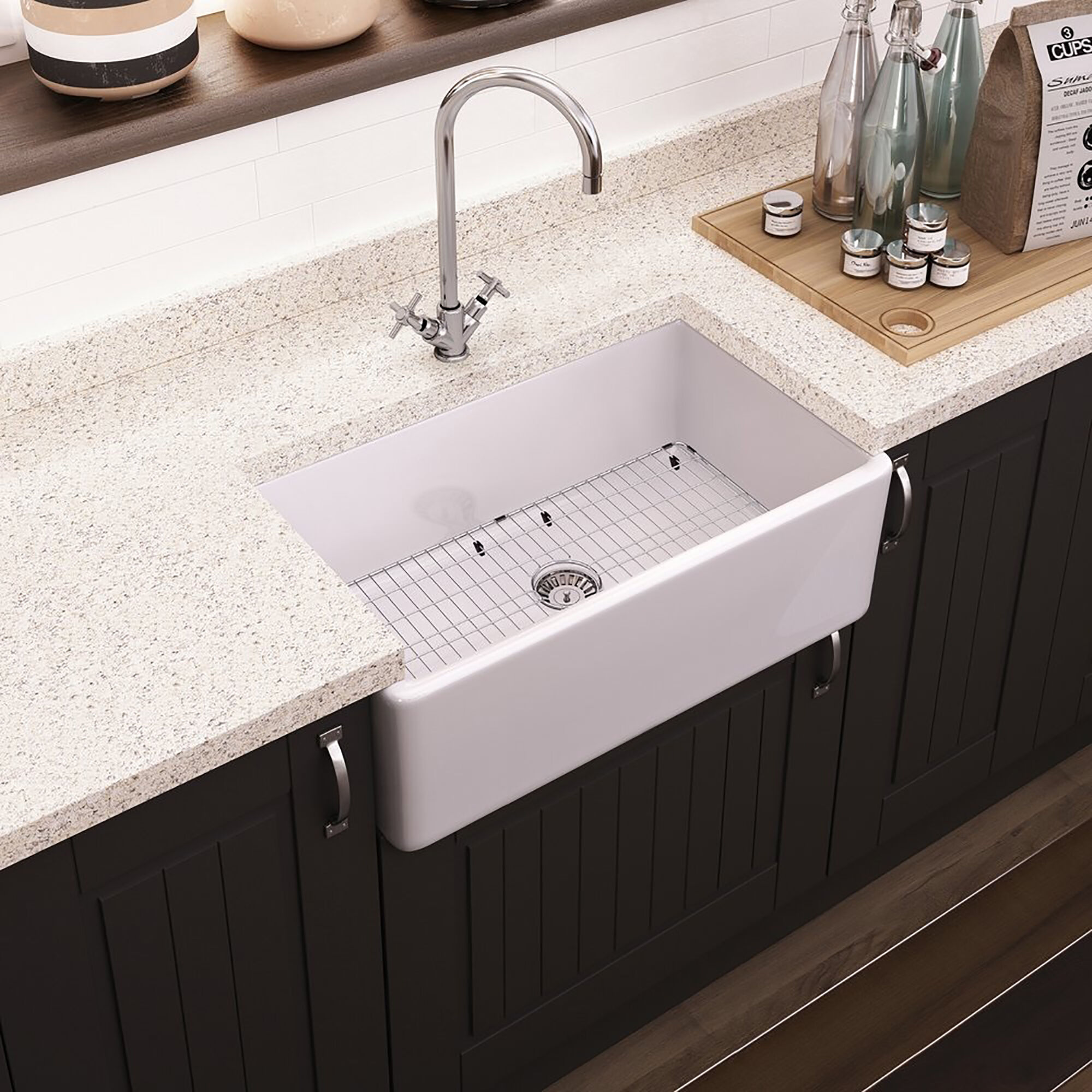 Valquest 33" Apron Front Fireclay Single Bowl Kitchen Sink