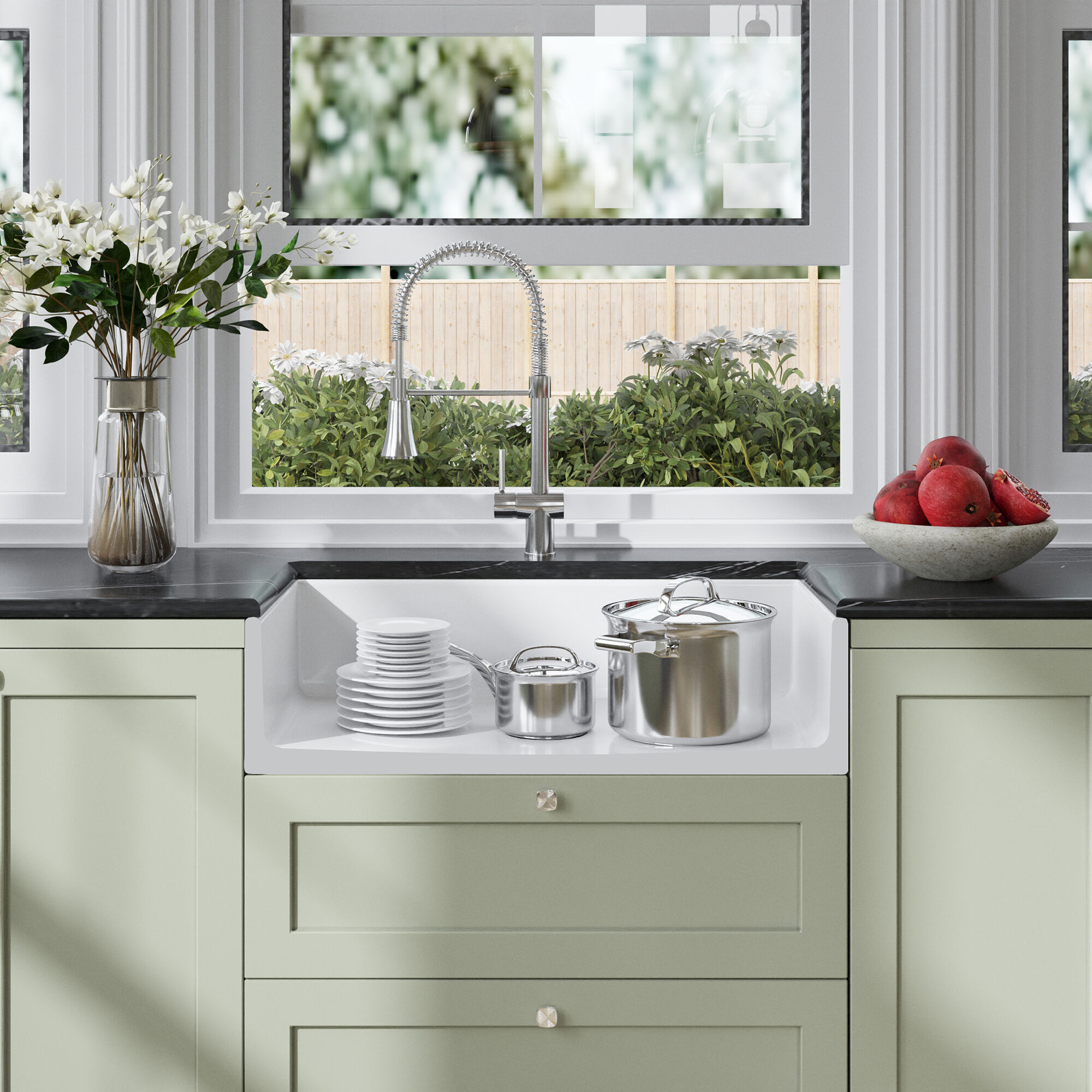 Valquest 33" Apron Front Fireclay Single Bowl Kitchen Sink
