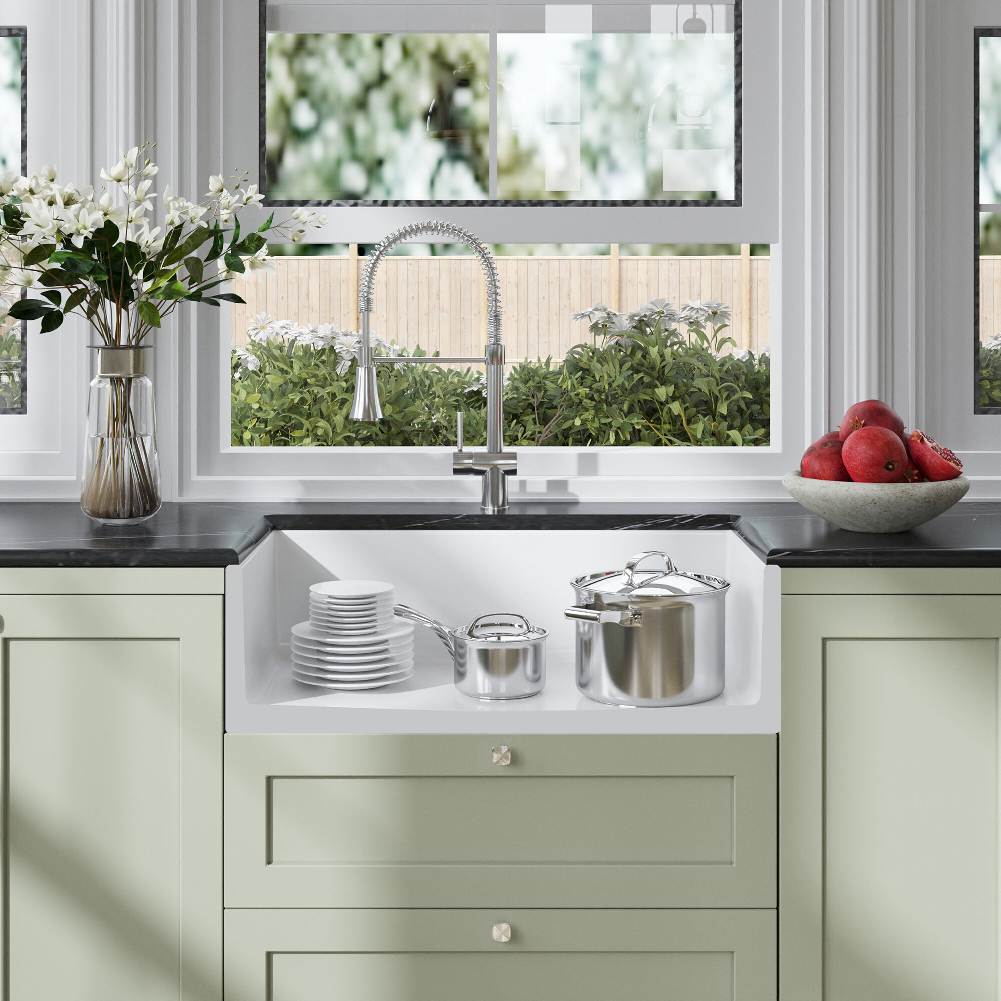 Valquest 33" Apron Front Fireclay Single Bowl Kitchen Sink