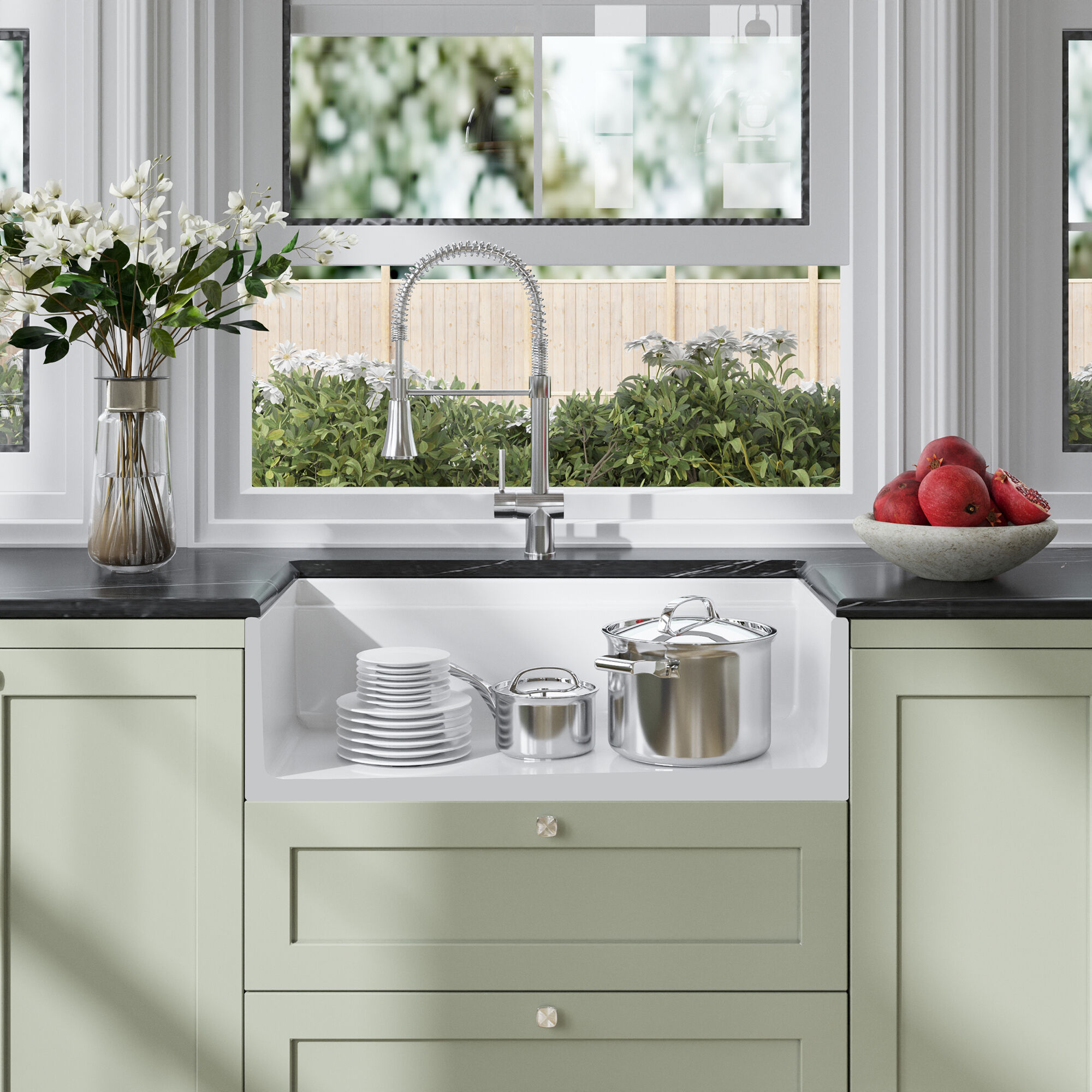 Valquest 33" Apron Front Fireclay Single Bowl Kitchen Sink