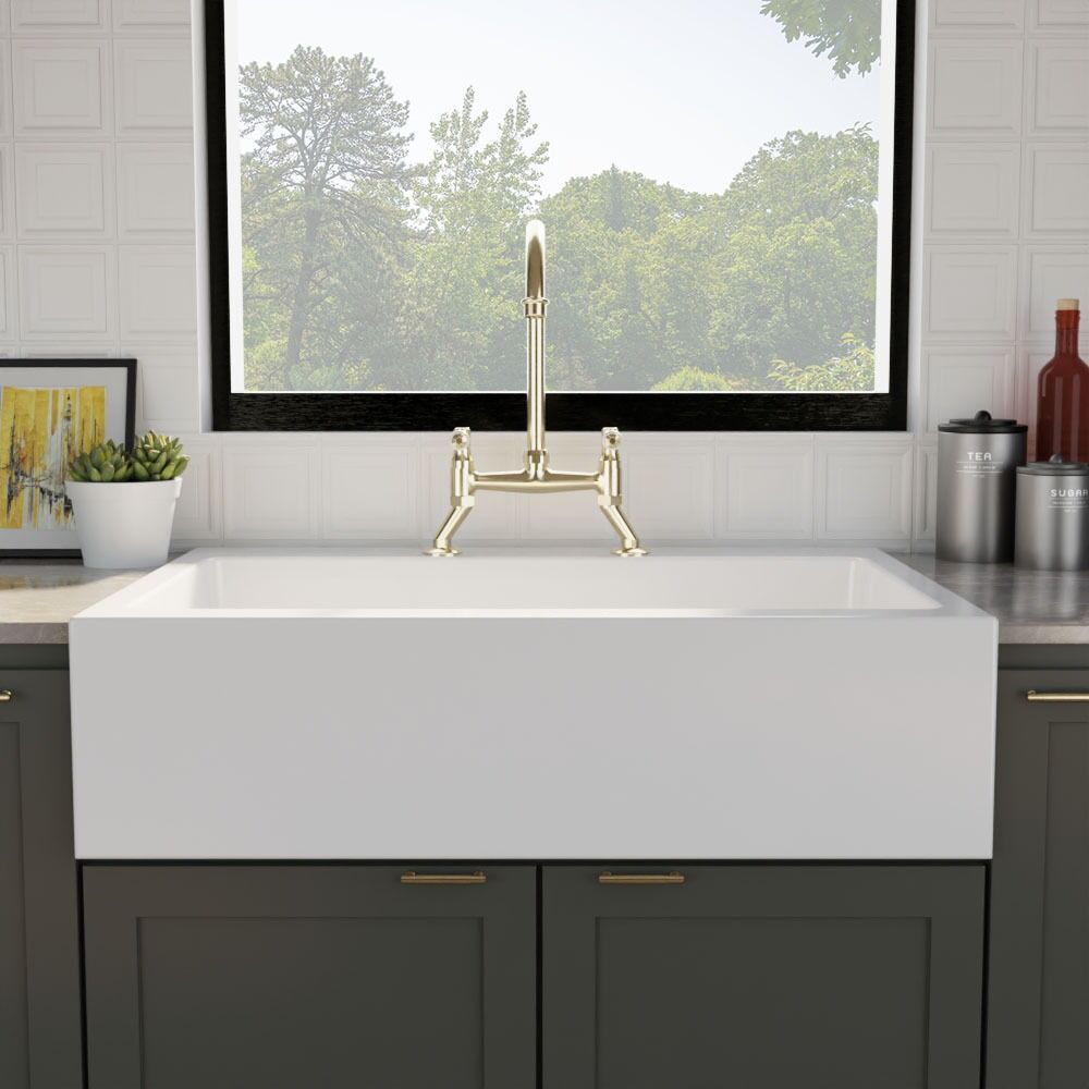 Valquest 33" Drop-In Fireclay Single Bowl Kitchen Sink