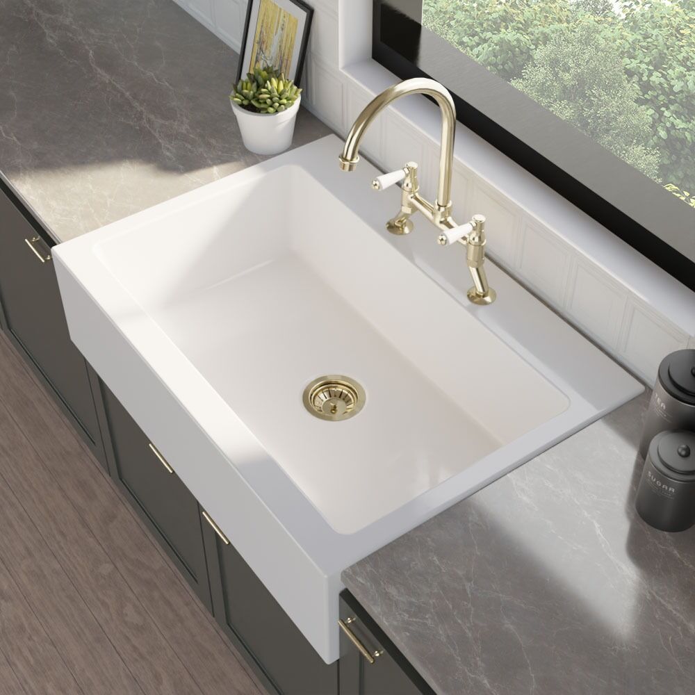 Valquest 33" Drop-In Fireclay Single Bowl Kitchen Sink