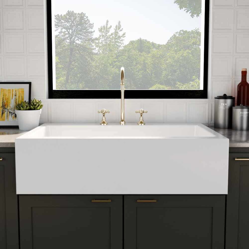 Valquest 33" Drop-In Fireclay Single Bowl Kitchen Sink