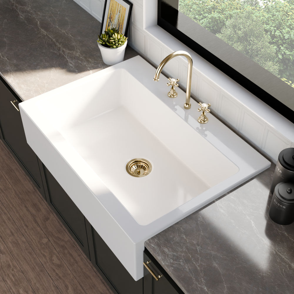 Valquest 33" Drop-In Fireclay Single Bowl Kitchen Sink