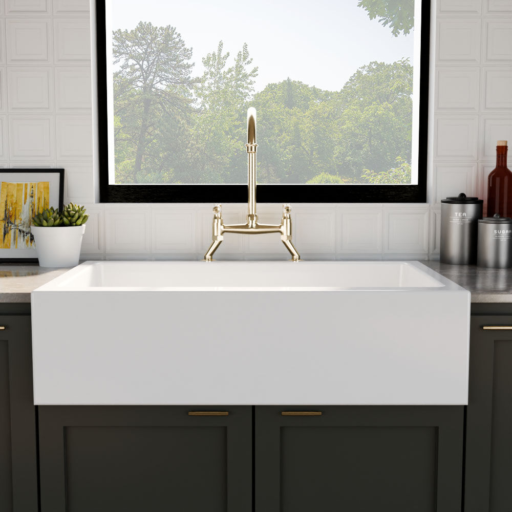 Valquest 33" Drop-In Fireclay Single Bowl Kitchen Sink